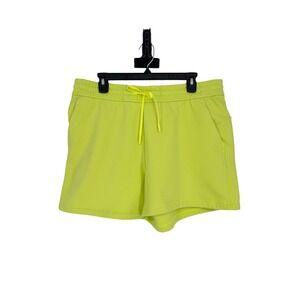 Lululemon Womens Shorts Loungeful HR Neon Yellow Sz 14 Comfy Fleece EXC Cond